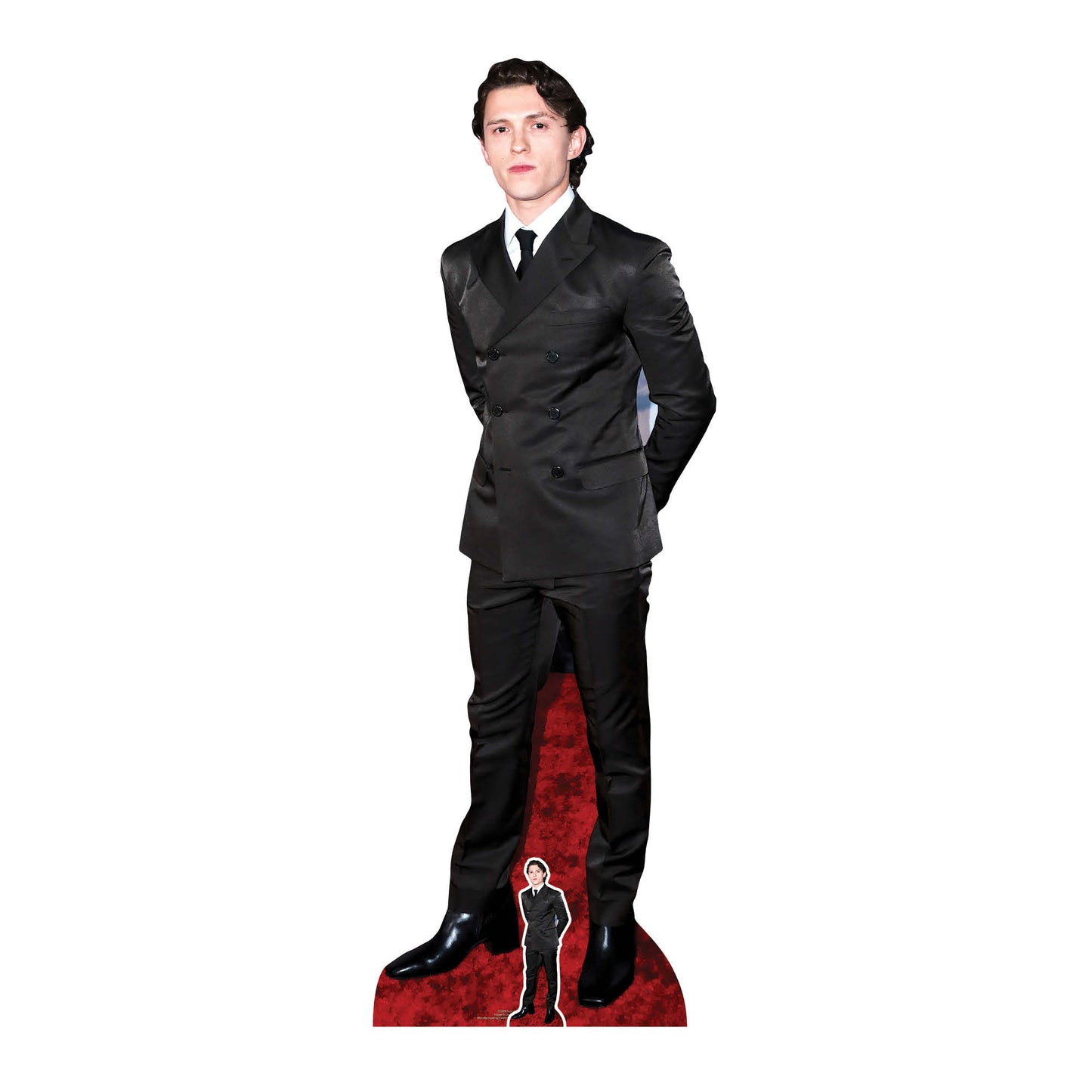 CS939 Tom Holland Smart Black Suit Height 173cm Lifesize Cardboard Cut Out With Mini