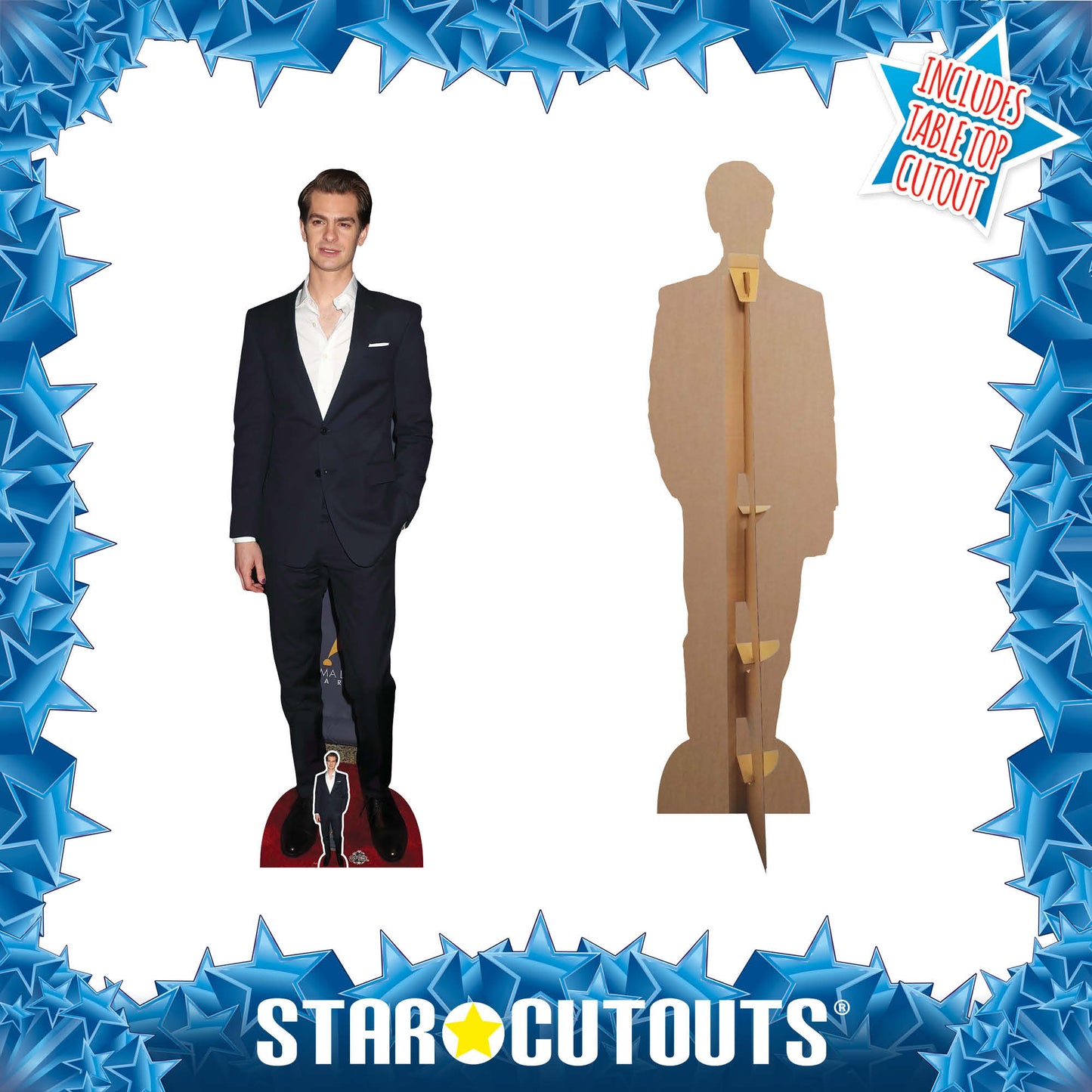 CS942 Andrew Garfield Black Suit Height 180cm Lifesize Cardboard Cut Out With Mini