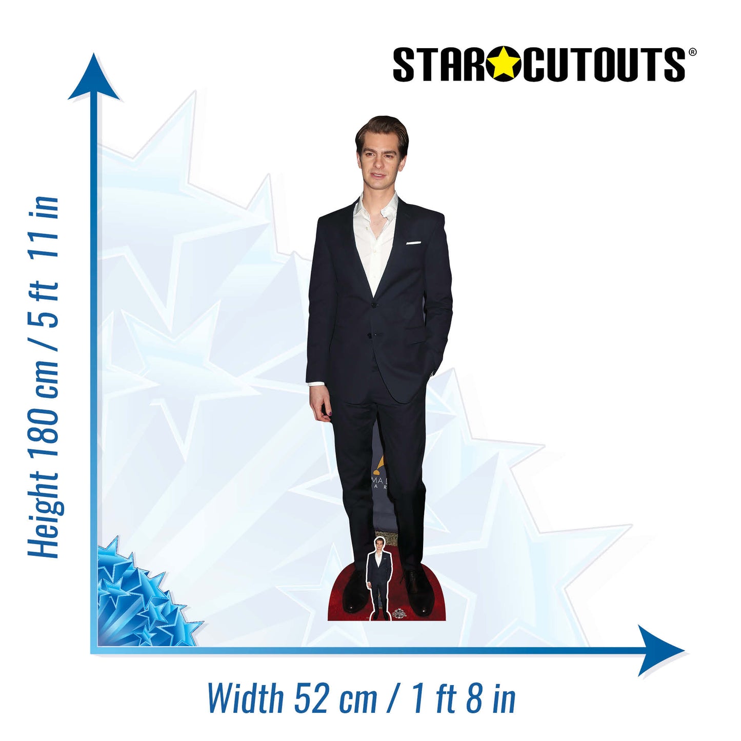 CS942 Andrew Garfield Black Suit Height 180cm Lifesize Cardboard Cut Out With Mini