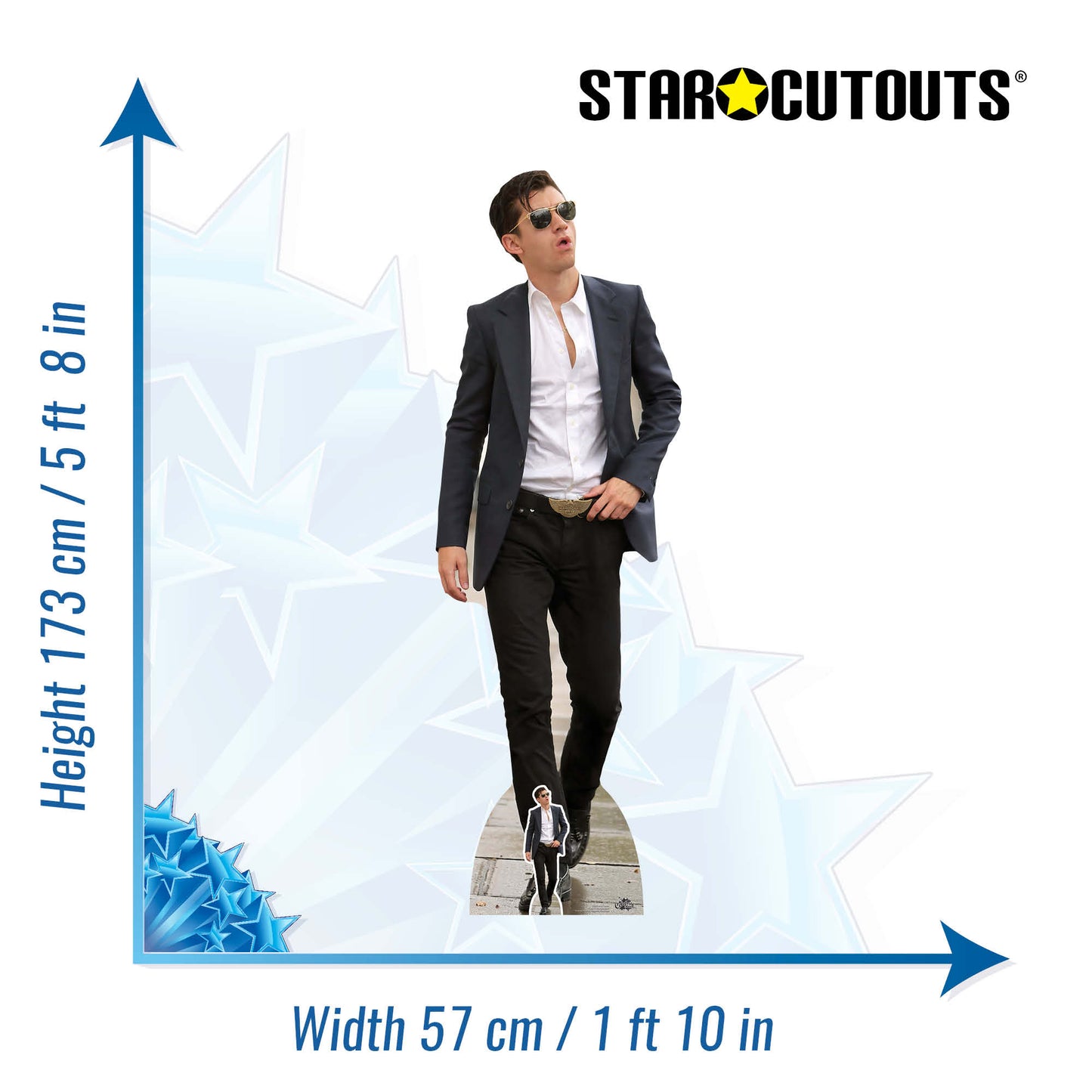 CS945  Alex Turner Height 173cm Lifesize Cardboard Cut Out With Mini