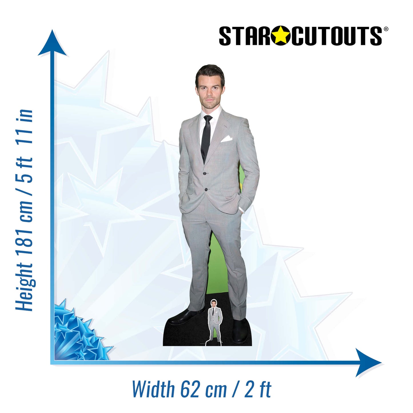 CS949 Daniel Gillies Height 181cm Lifesize Cardboard Cut Out With Mini