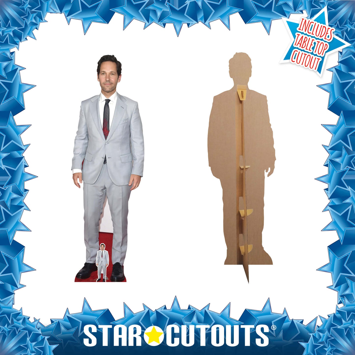 CS950 Paul Rudd Grey Jacket Height 178cm Lifesize Cardboard Cut Out With Mini