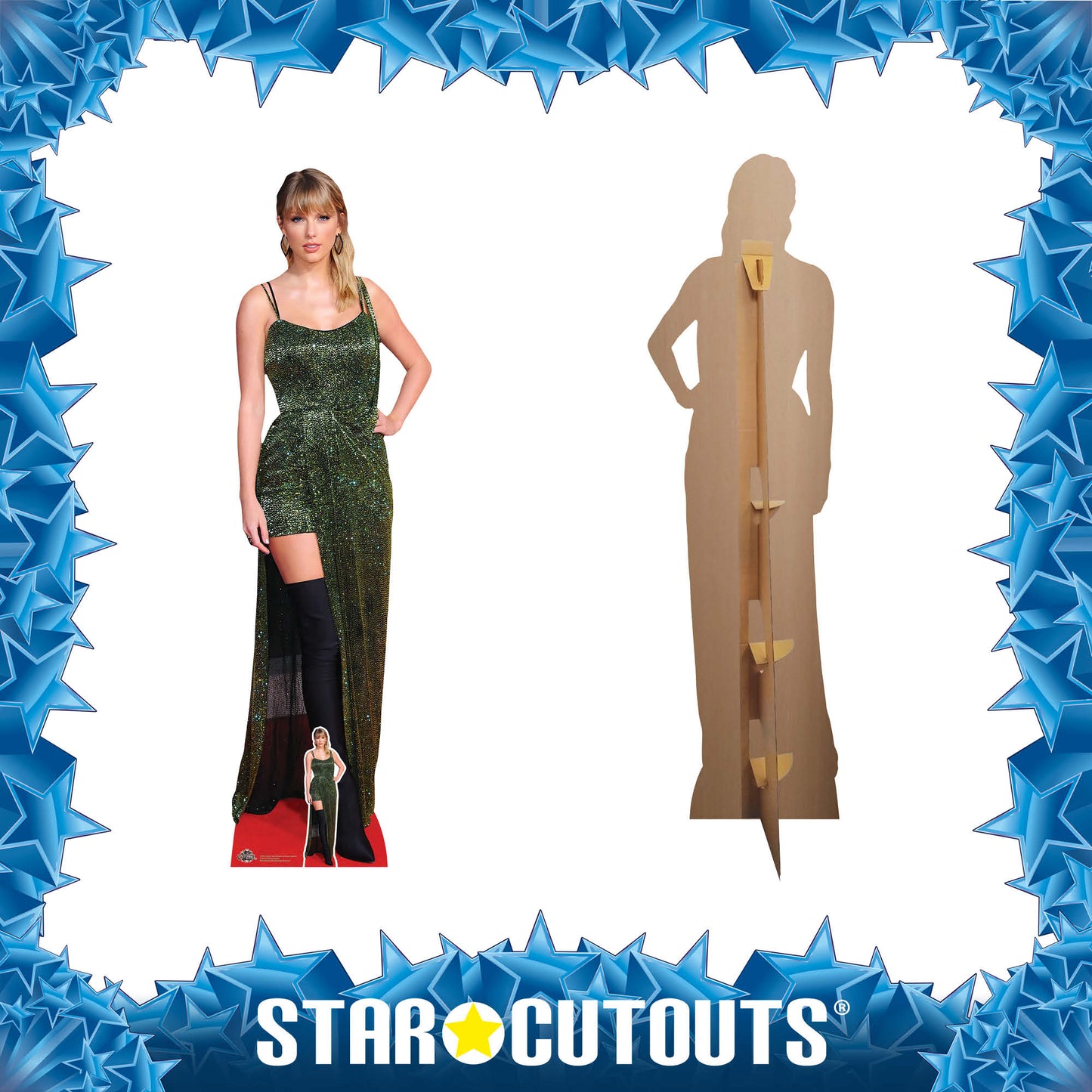 CS953 Taylor Green Dress Height 184cm Lifesize Cardboard Cut Out