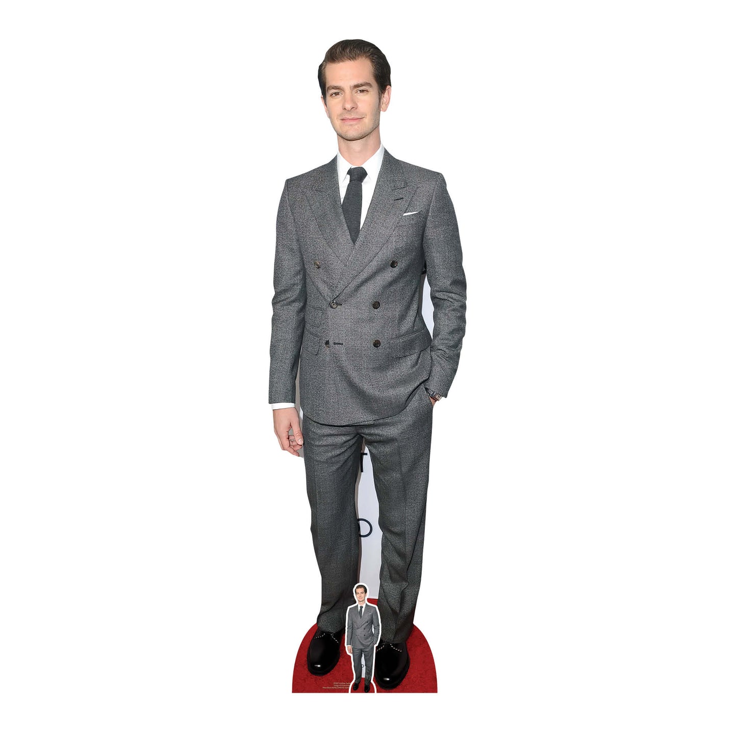 CS957 Andrew Garfield Grey Suit Height 179cm Lifesize Cardboard Cut Out With Mini