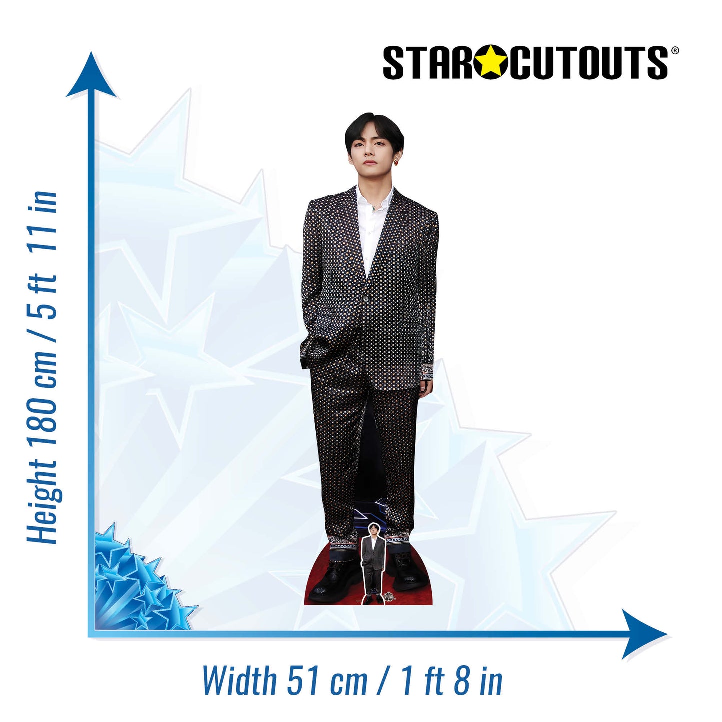 CS958 V Check Kim Tae-hyung Bangtan Boys Height 180cm Lifesize Cardboard Cut Out With Mini