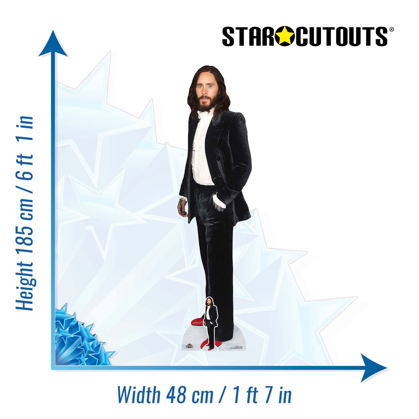 CS962 Jared Leto Black Velvet Height 185cm Lifesize Cardboard Cut Out With Mini