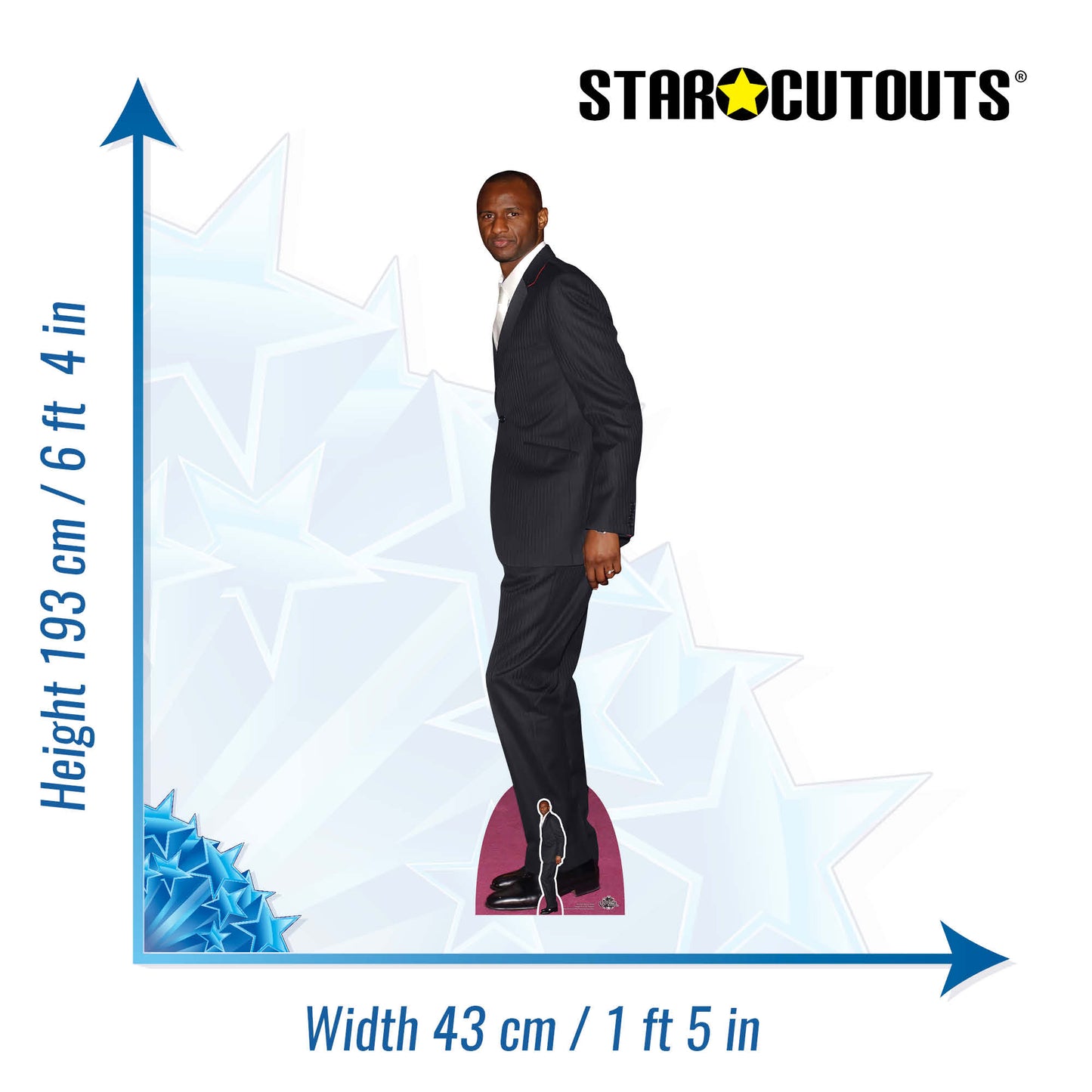 CS965 Patrick Vieira Football Manager Height 193cm Lifesize Cardboard Cut Out With Mini