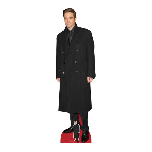 CS967 Robert Pattinson Long Black Coat Height 185cm Lifesize Cardboard Cut Out With Mini