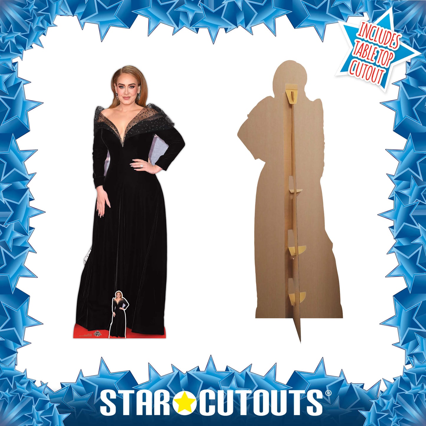 CS971 Adele Black Dress Height 175cm Lifesize Cardboard Cut Out With Mini