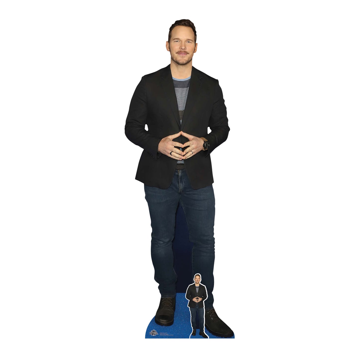 CS980 Chris Pratt Black Jacket Height 189cm Lifesize Cardboard Cut Out With Mini