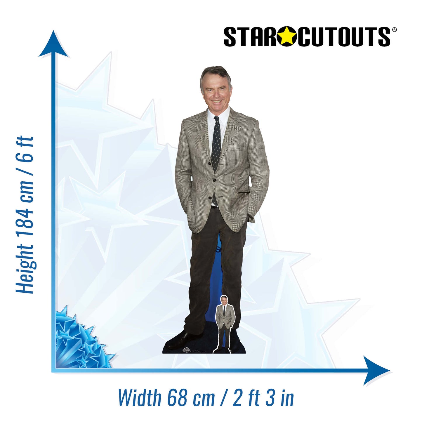 CS981 Sam Neill Height 184cm Lifesize Cardboard Cut Out With Mini