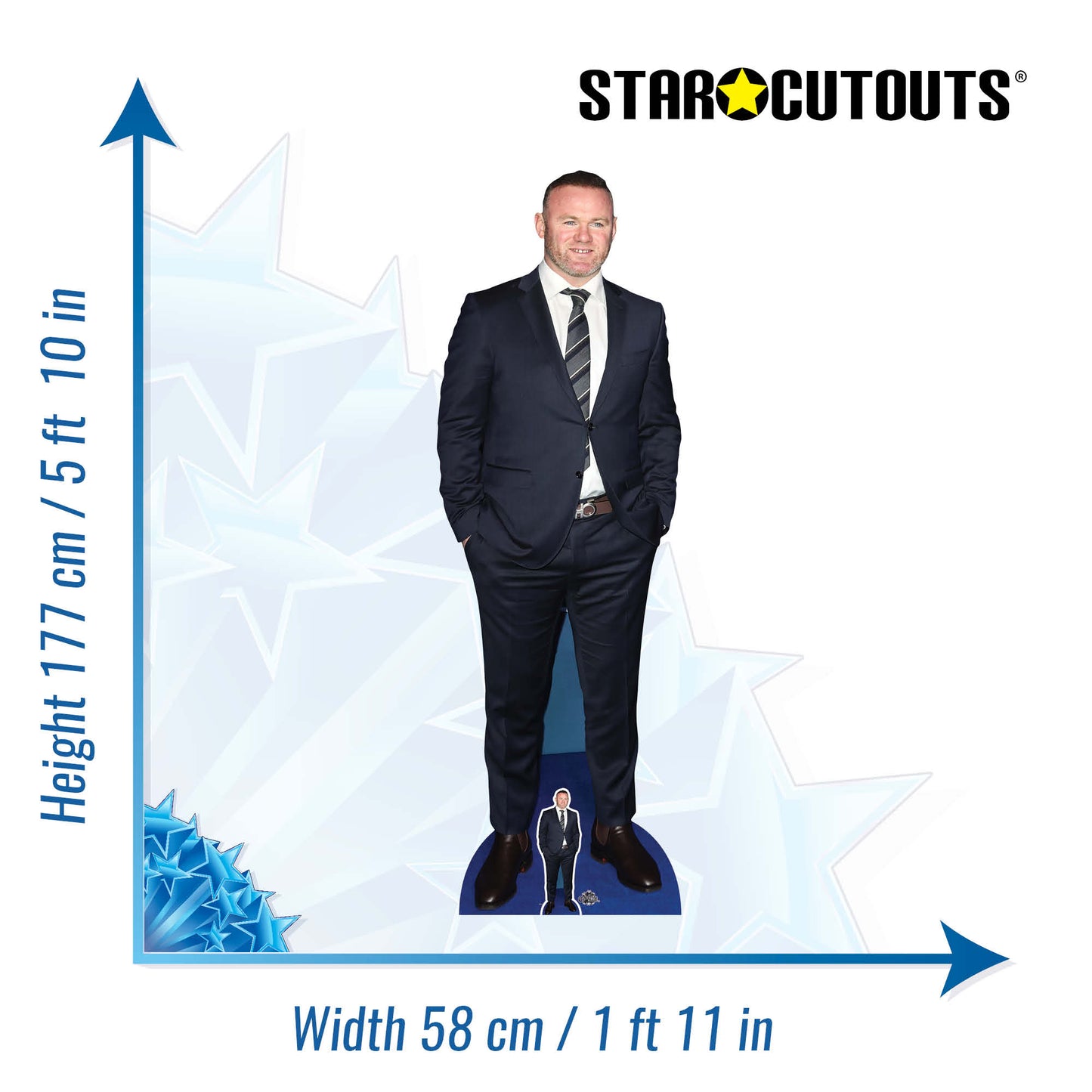 CS995 Wayne Rooney Height 177cm Lifesize Cardboard Cut Out With Mini