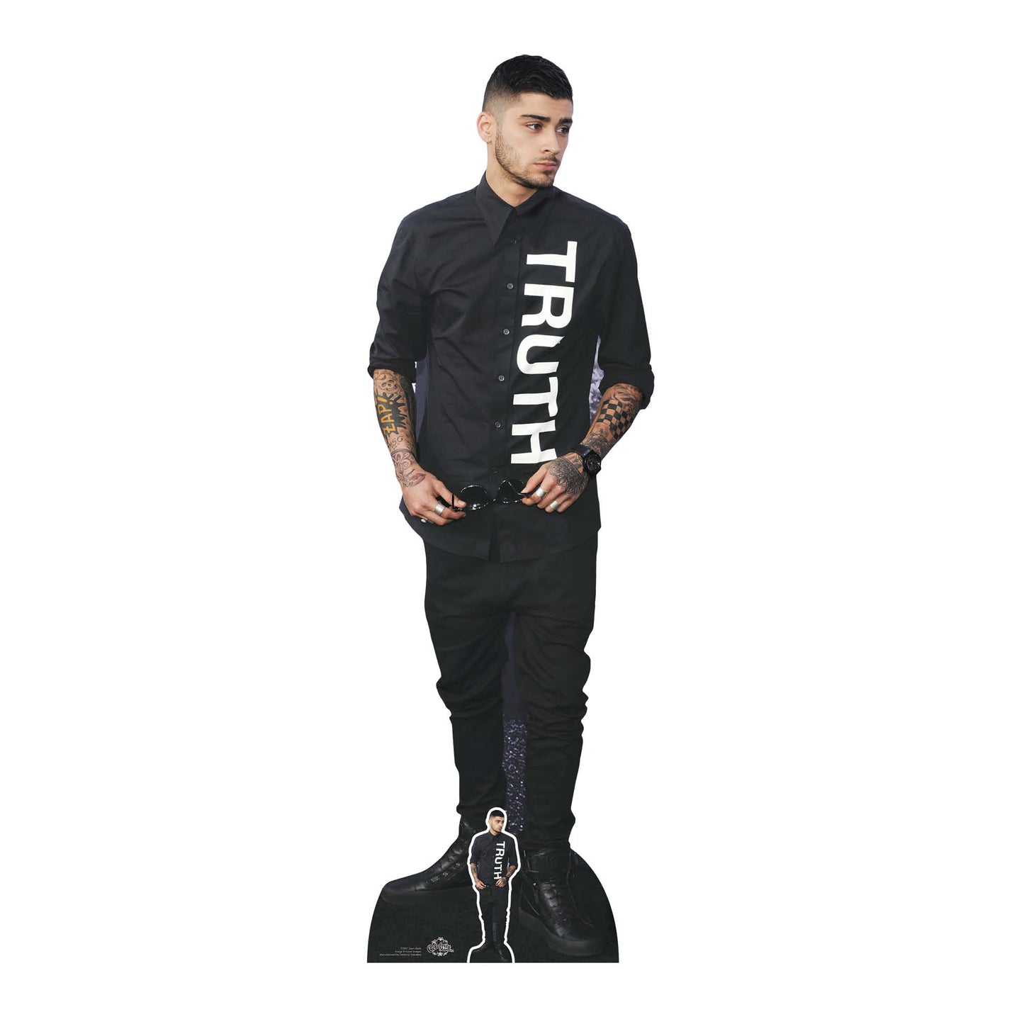 CS997 Zayn Malik Black Outift Height 176cm Lifesize Cardboard Cut Out With Mini