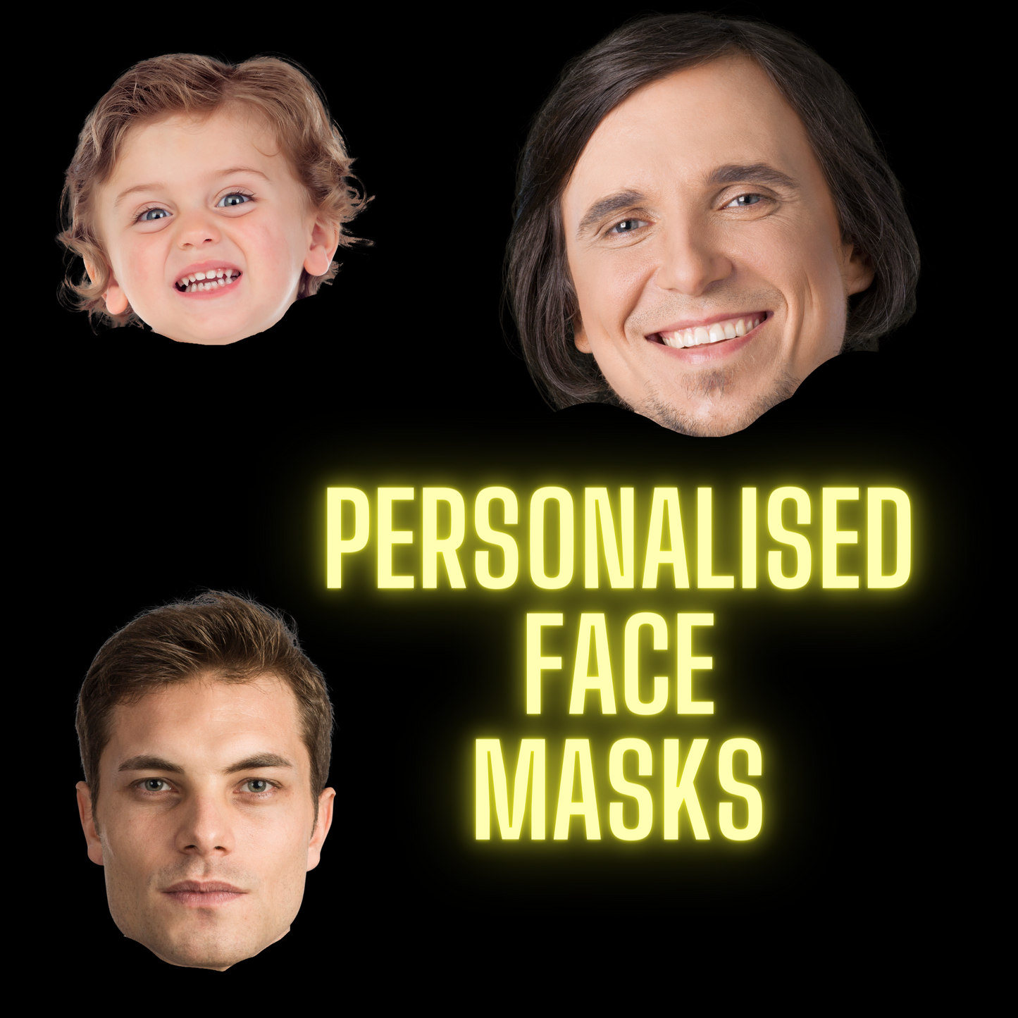 Personalised Cardboard Face Masks - Qty 10