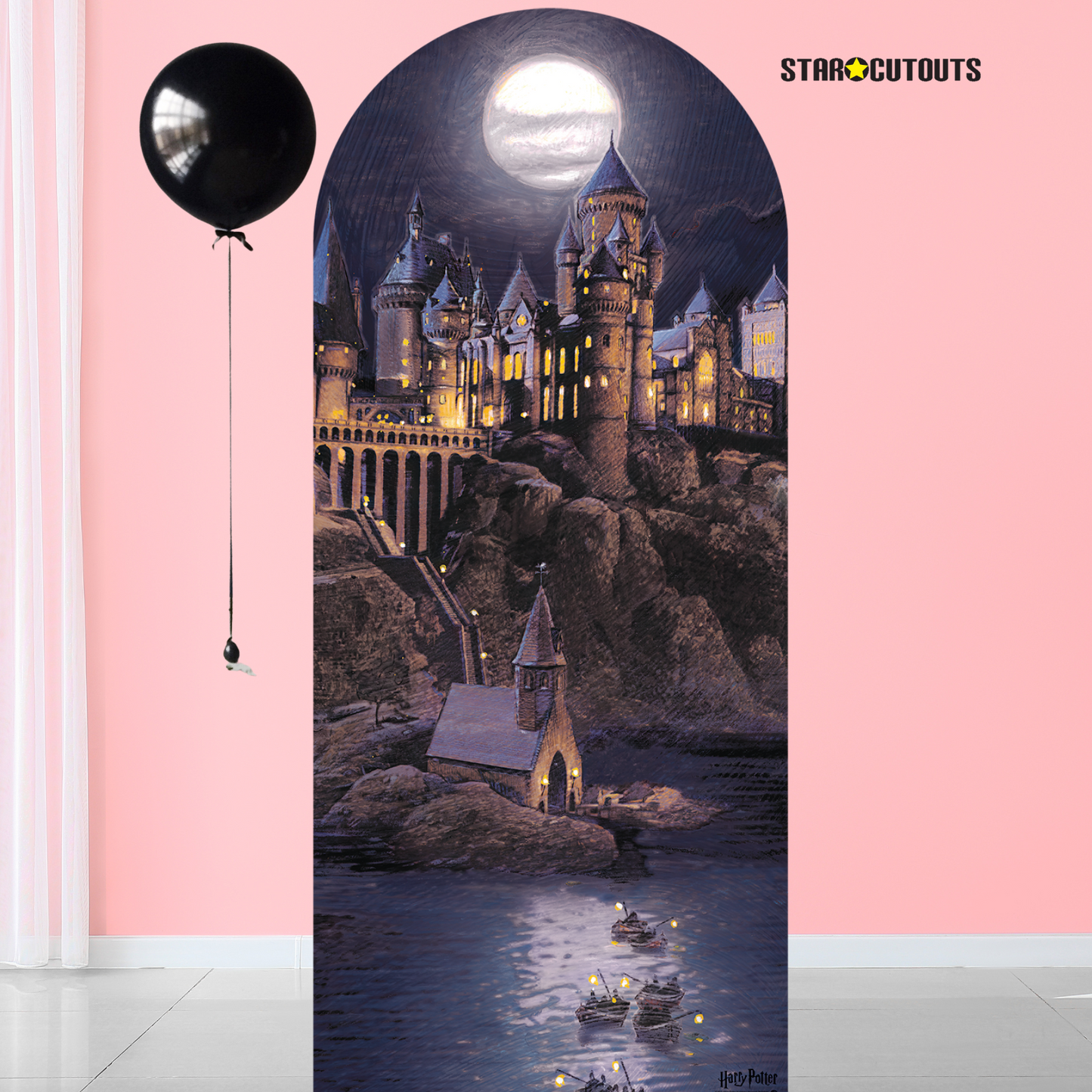 SC4521 Nighttime Hogwarts Backdrop Single - FSC Cardboard Cut Out Height 185cm