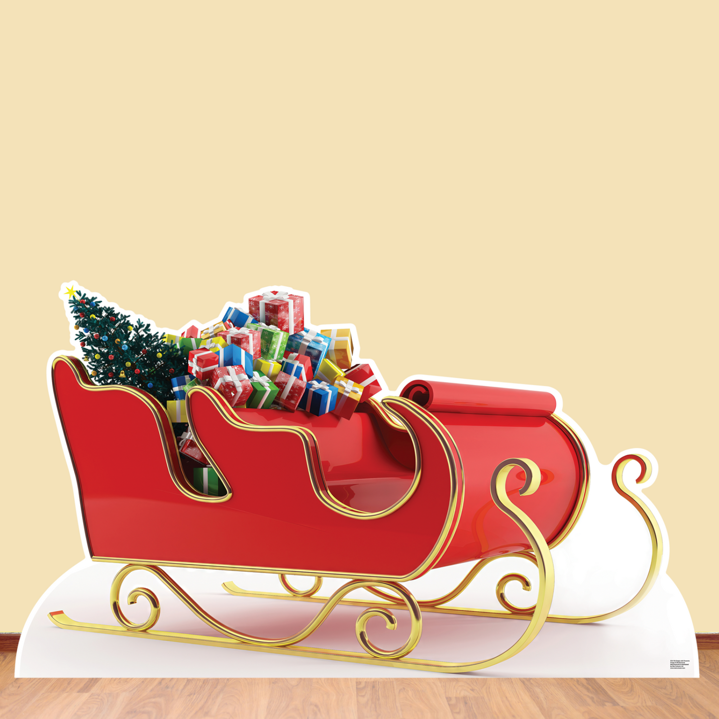 SC4198 Christmas Santa Sleigh with Presents Cardboard Cut Out Height 93cm