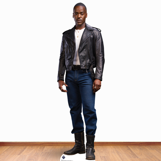 SC4490 Fifteenth Doctor Ncuti Gatwa Doctor Who Black Leather Jacket  Cardboard Cut Out Height 175.00cm