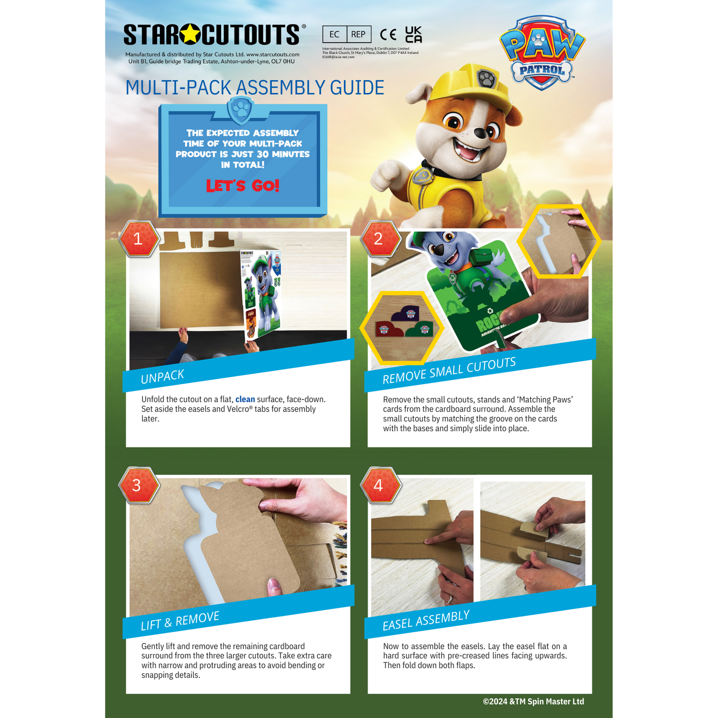 SC4600 Skye, Liberty  and Everest  Paw Patrol  Multi-Pack Cardboard Cut Outs Height 66cm