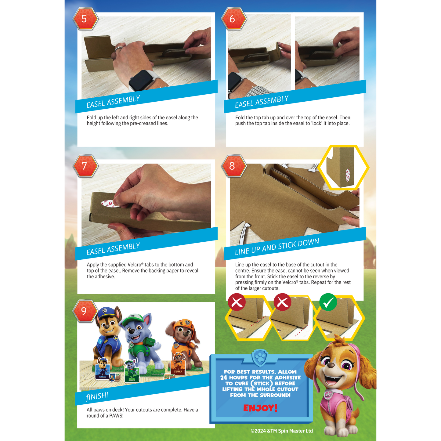 Instructions paw patrol cardboard cutouts