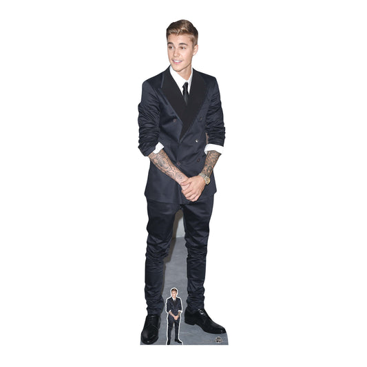 SC1152 Justin Bieber Smart Suit and Smile Lifesize Cardboard Cutout With Mini Height 177cm