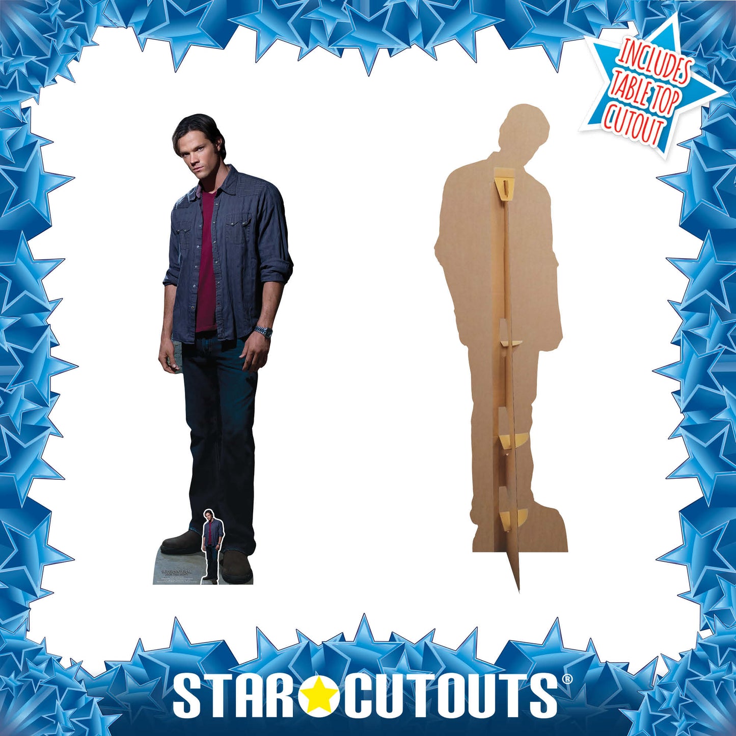 SC1350 Sam Winchester Red Shirt (Jared Padalecki Supernatural) Cardboard Cut Out Height 195cm