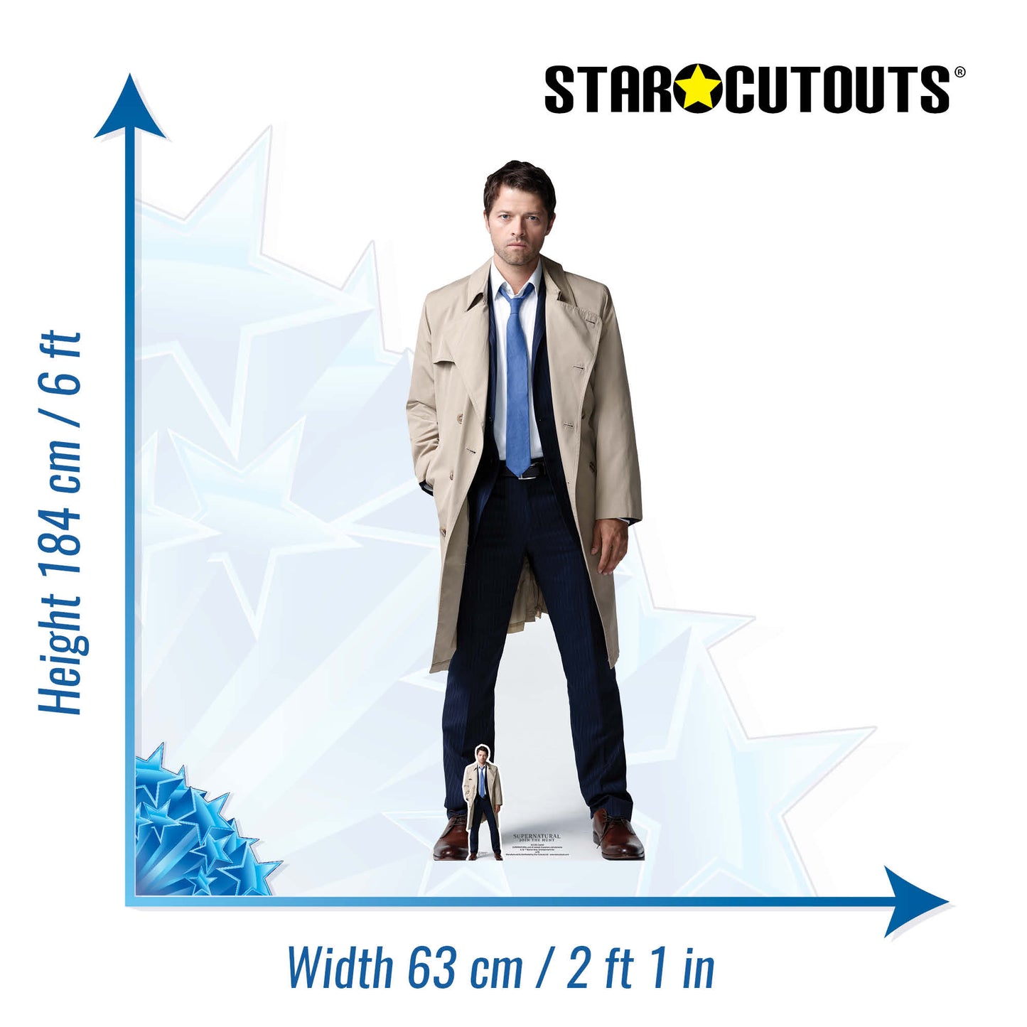 SC1351 Castiel (Supernatural) Misha Collins Cardboard Cut Out Height 184cm