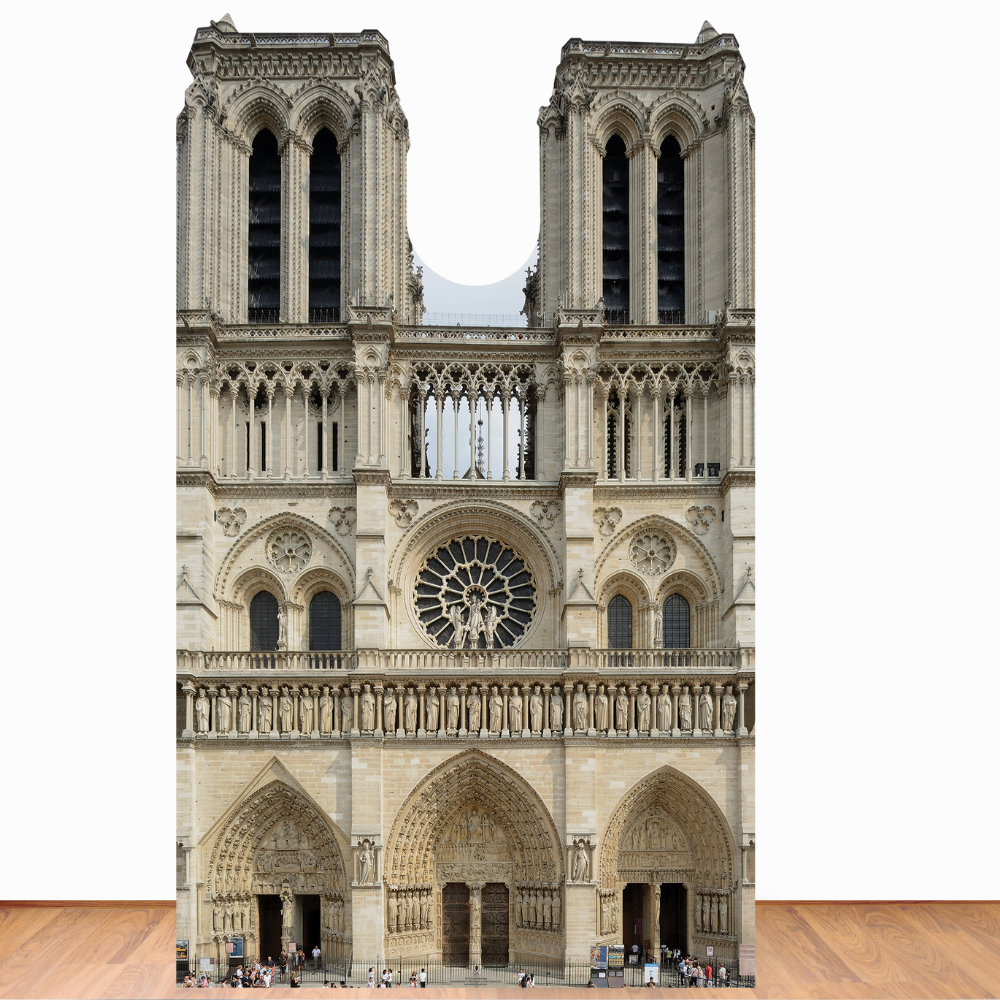 SC1358 Notre-Dame French Cathedral Cardboard Cut Out Height 173cm