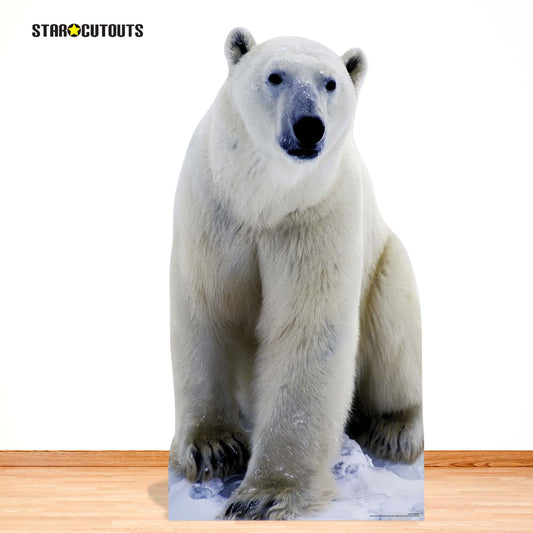 SC139 Polar Bear Cardboard Cut Out Height 185cm