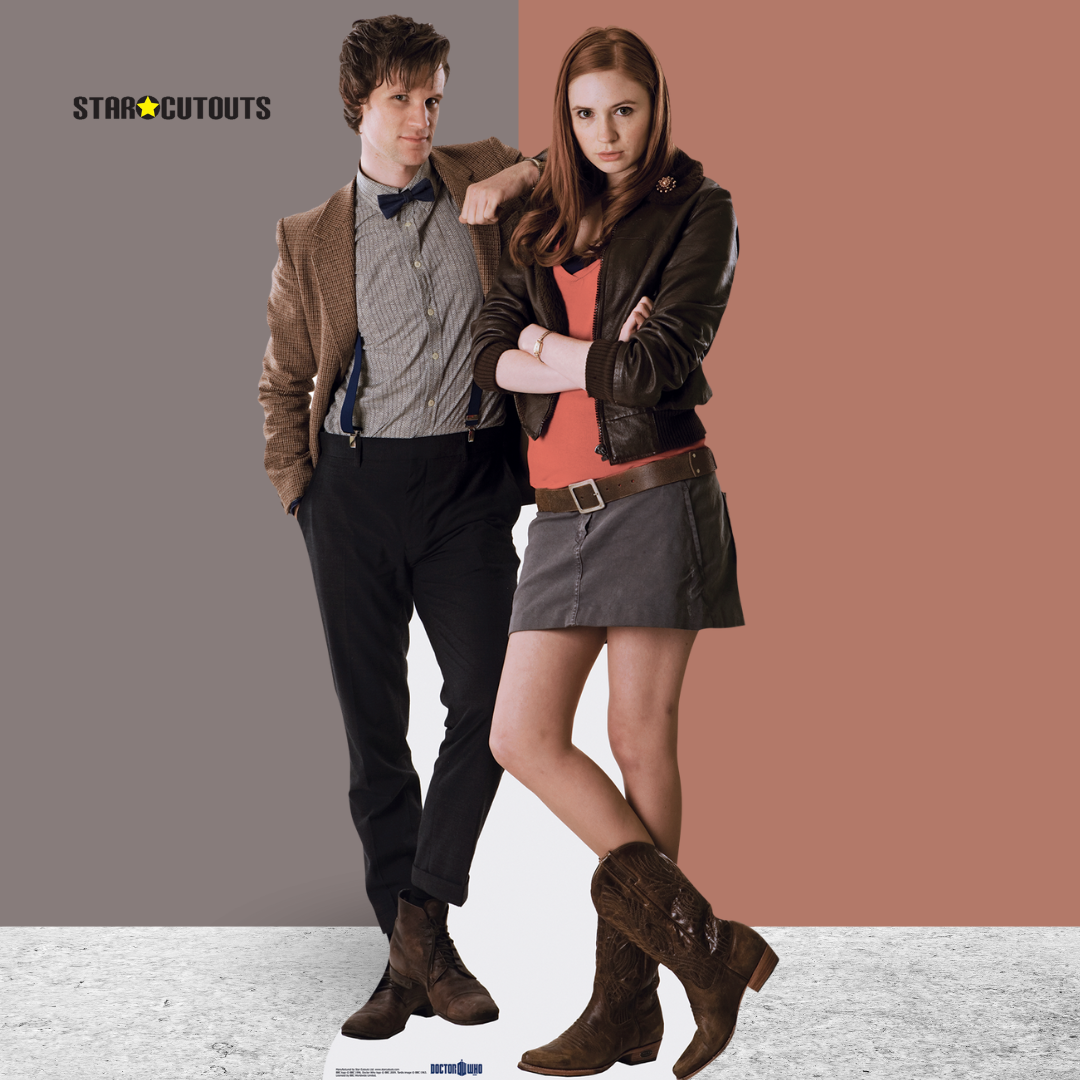 SC193 The Doctor and Companion Matt Smith Amy Pond Cardboard Cut Out Height 180cm