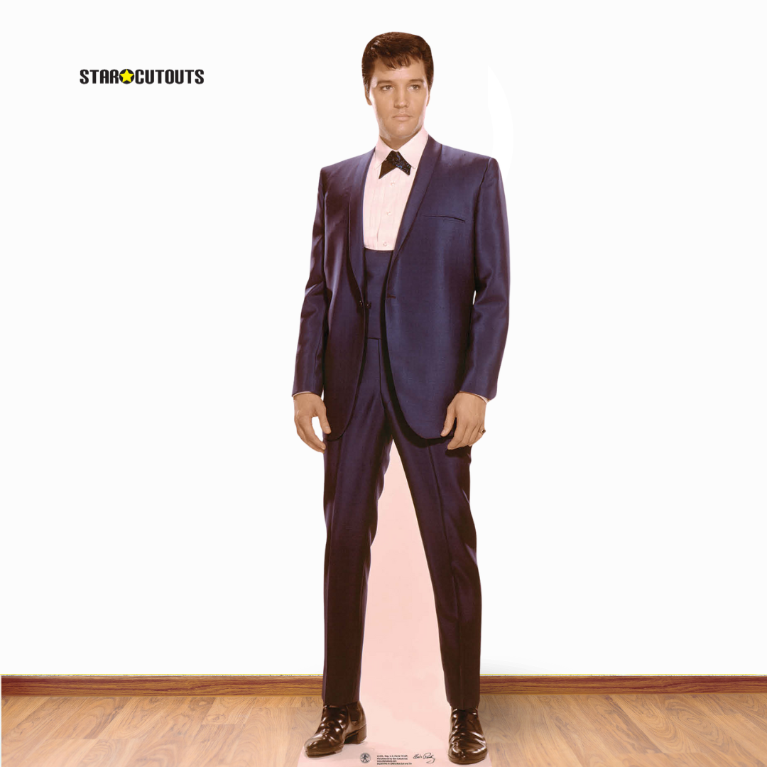 SC236 Elvis 1960s Blue Suit Cardboard Cut Out Height 180cm