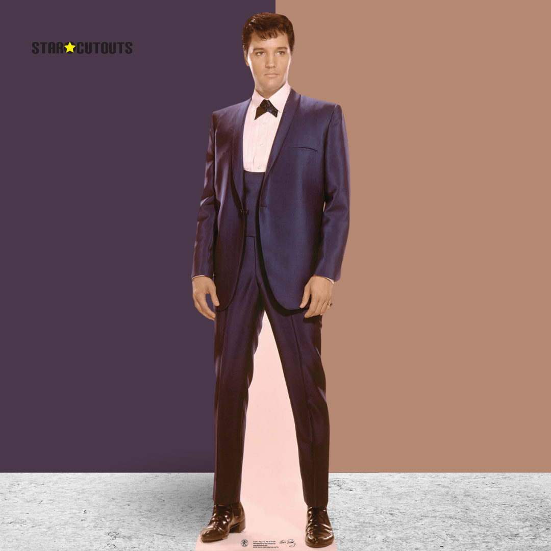 SC236 Elvis 1960s Blue Suit Cardboard Cut Out Height 180cm