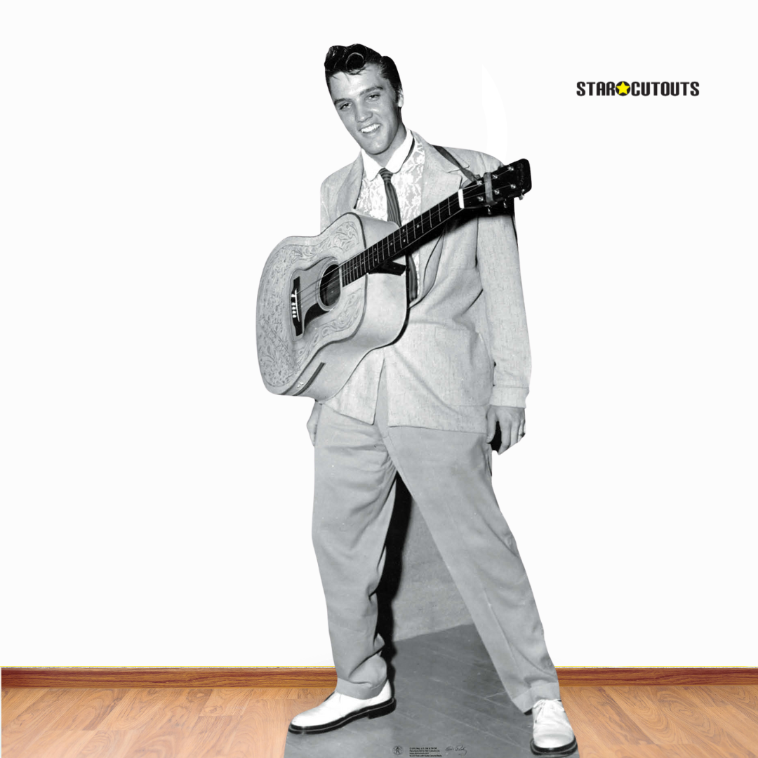 SC237 Elvis Guitar hanging from neck Cardboard Cut Out Height 180cm