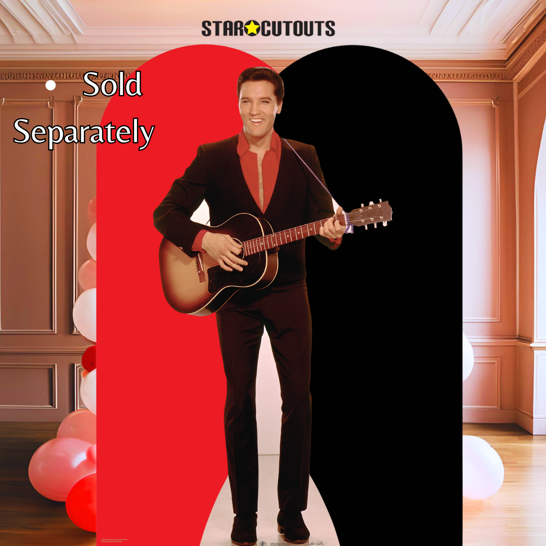 SC241 Elvis Presley Red Shirt and Guitar Cardboard Cut Out Height 180cm