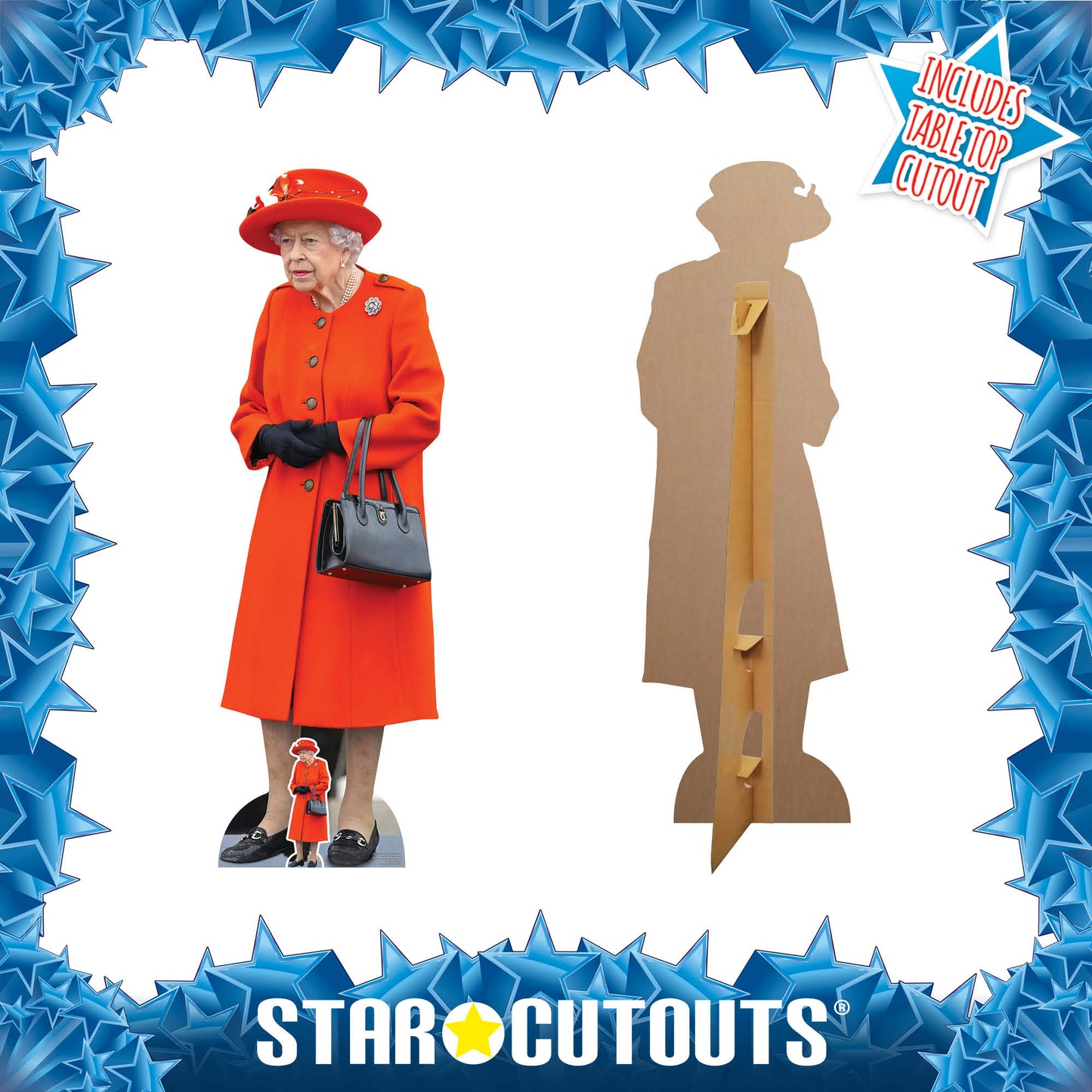 SC4065 Queen Elizabeth II Platinum Jubilee Red Hat Cardboard Cut Out Height 163cm