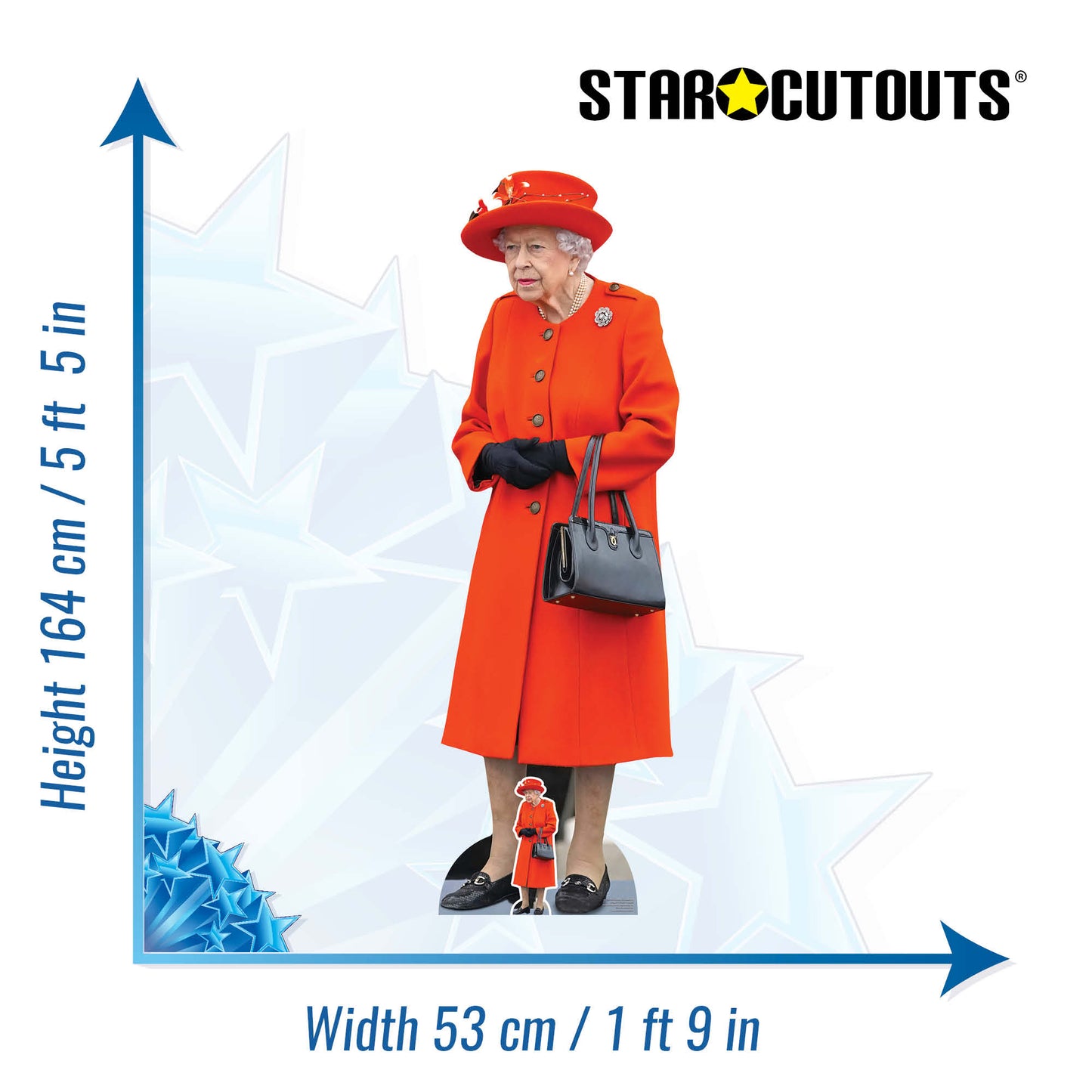 SC4065 Queen Elizabeth II Platinum Jubilee Red Hat Cardboard Cut Out Height 163cm