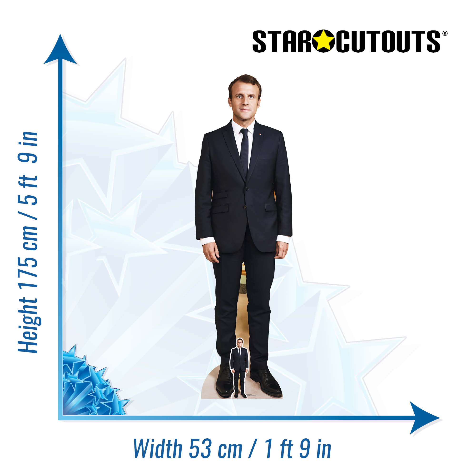 SC4076 Emmanuel Macron French President Cardboard Cut Out Height 175cm ...