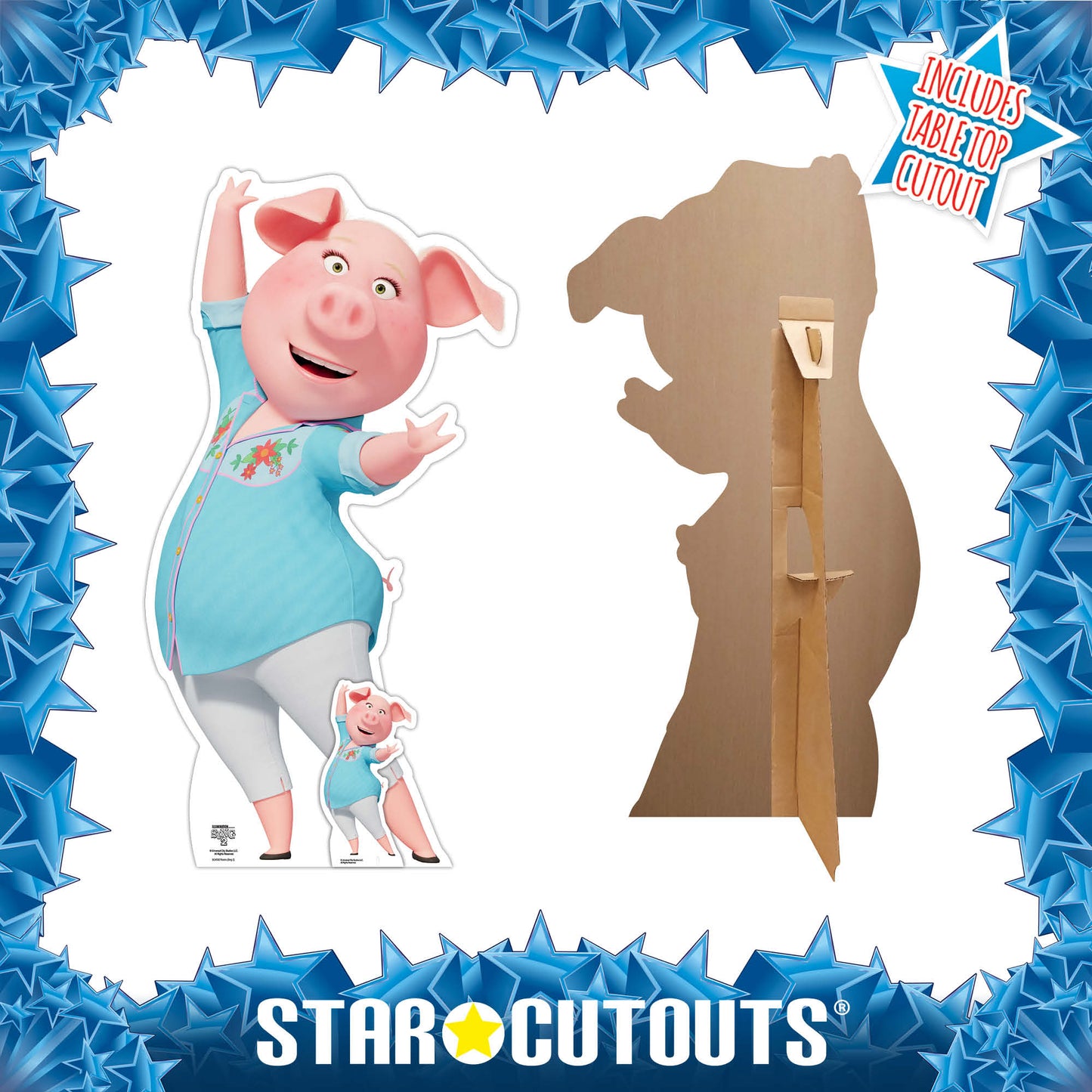 SC4082 Rosita Pig Sing 2 Cardboard Cut Out Height 95cm