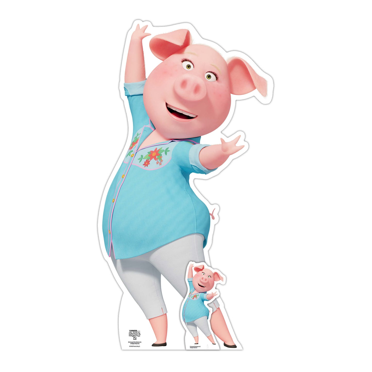 SC4082 Rosita Pig Sing 2 Cardboard Cut Out Height 95cm