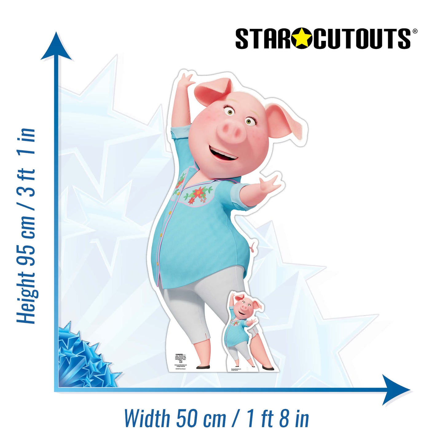 SC4082 Rosita Pig Sing 2 Cardboard Cut Out Height 95cm