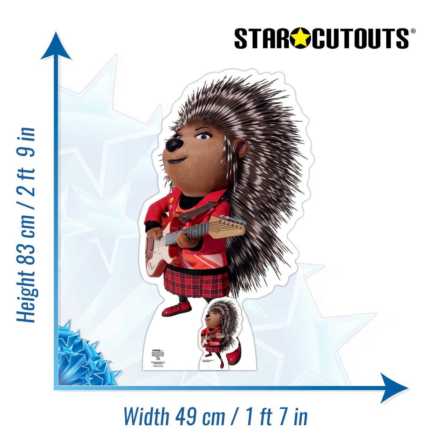 SC4083 Ash Porcupine Sing 2 Cardboard Cut Out Height 83cm