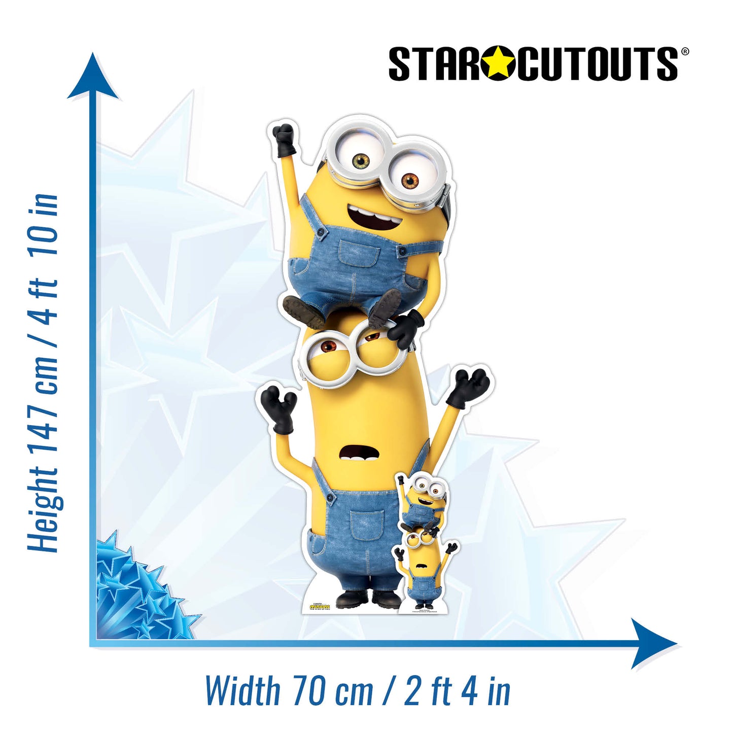 SC4122 Kevin and Bob Minions Large Cut Out Cardboard Cut Out Height 147cm - Star Cutouts