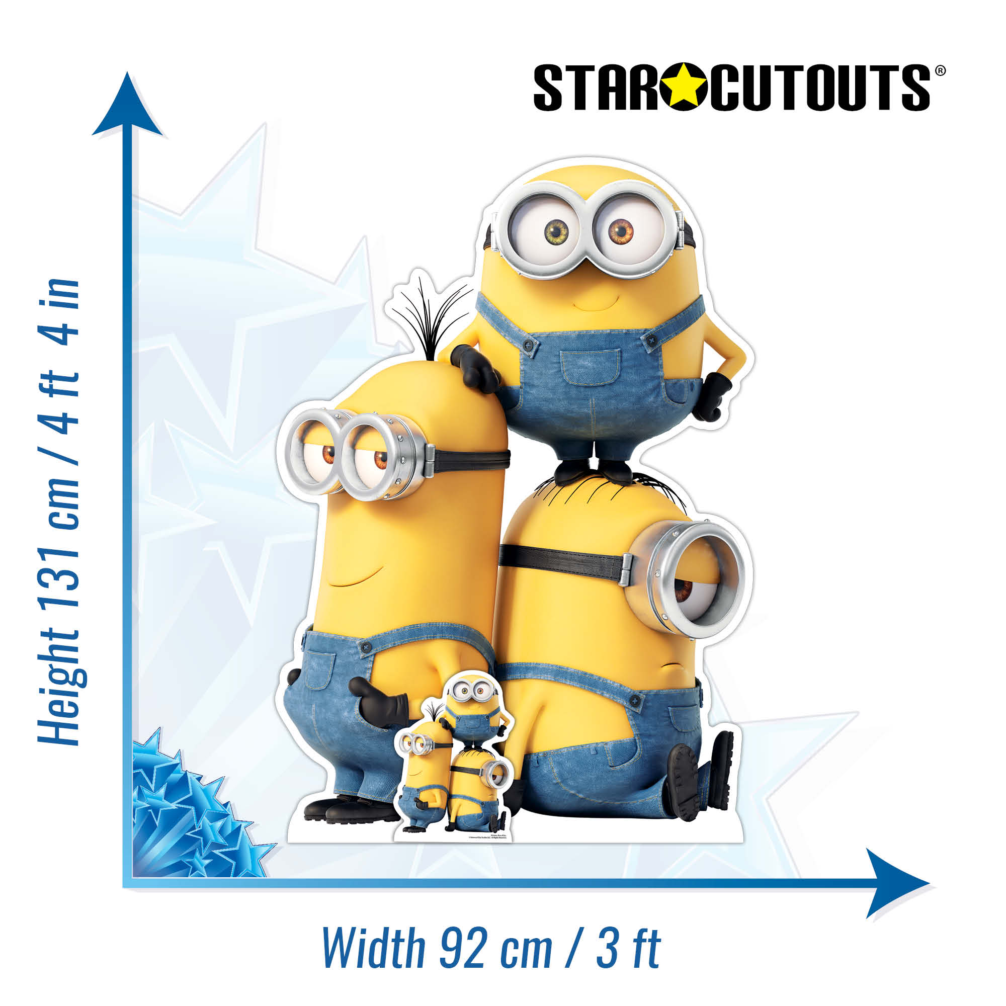 SC4123 Group Minions Kevin Bob and Stuart Cardboard Cut Out Height 