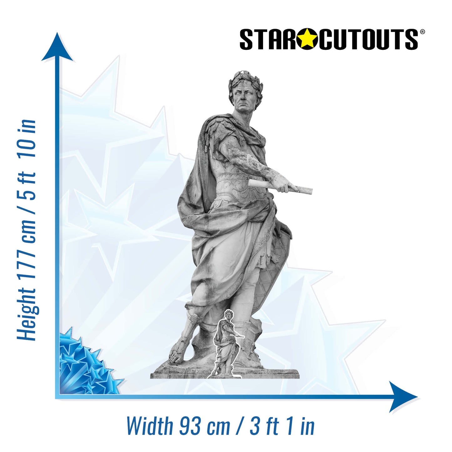 SC4147 Julius Caesar Roman Statue Cardboard Cut Out Height 177cm