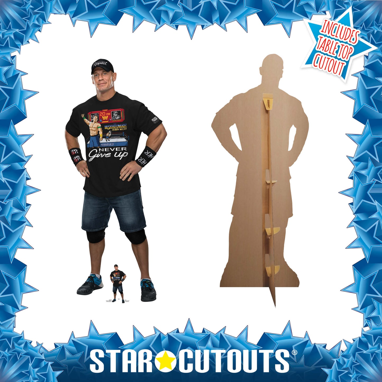 SC4158 John Cena Black Outfit WWE Cardboard Cut Out Height 186cm