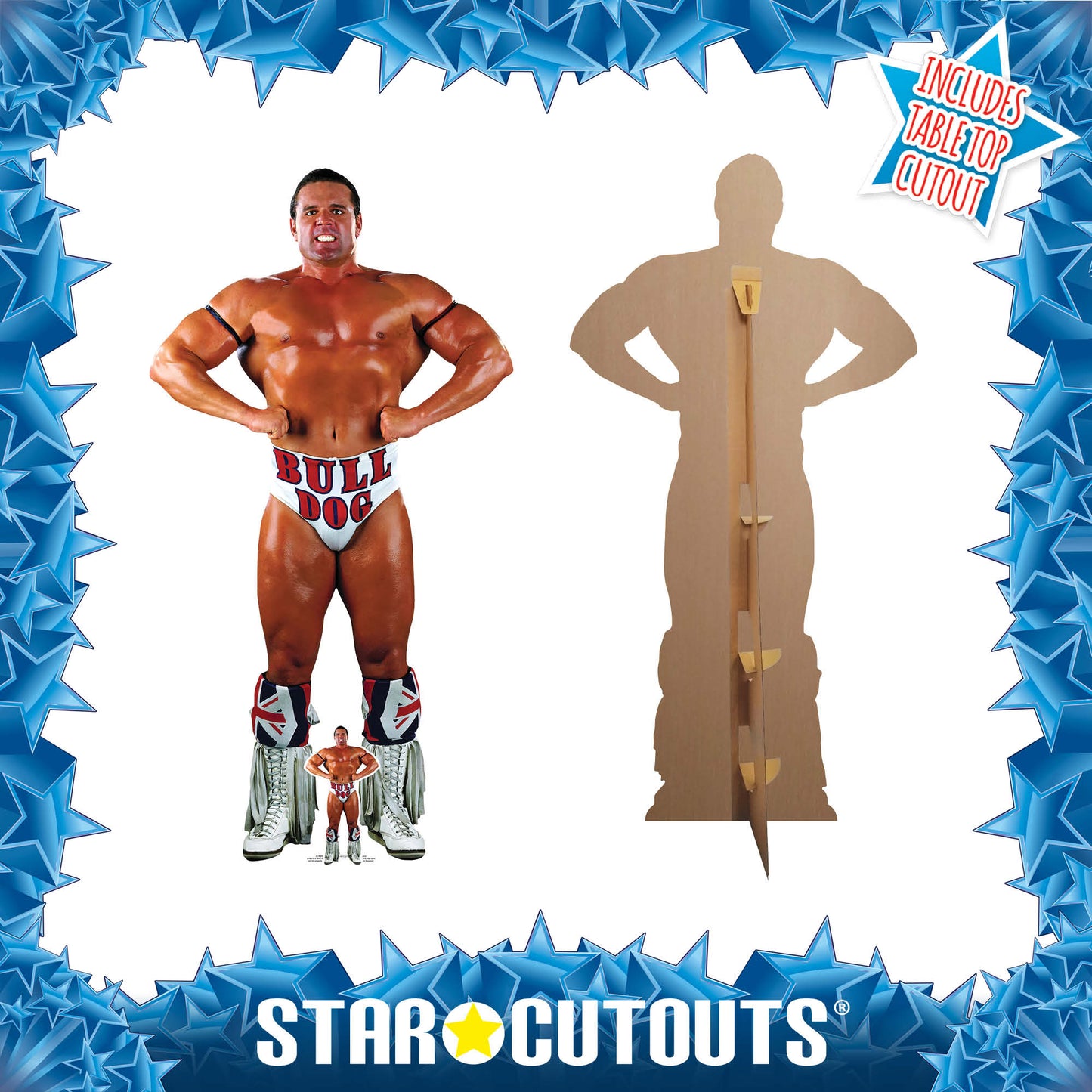 SC4166 British Bulldog WWE Cardboard Cut Out Height 181cm