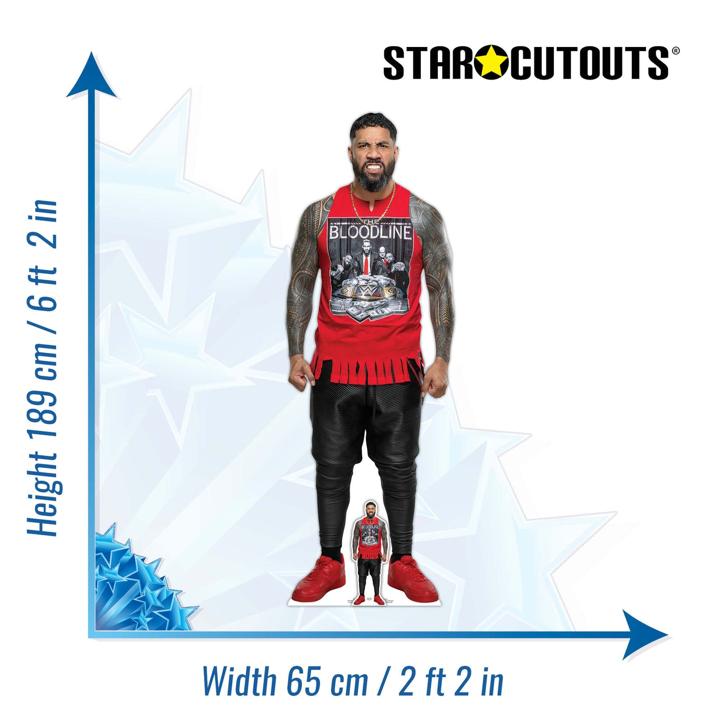 SC4168 Jey Uso WWE Cardboard Cut Out Height 189cm