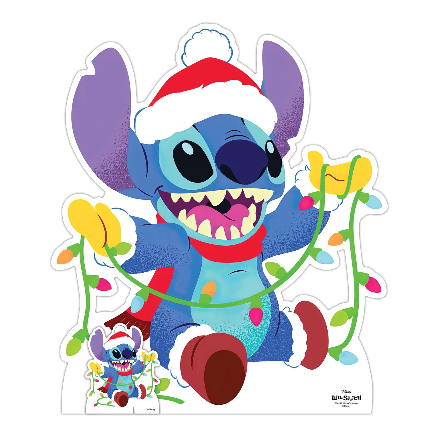 SC4183 Stitch Christmas Cardboard Cut Out Height 88cm