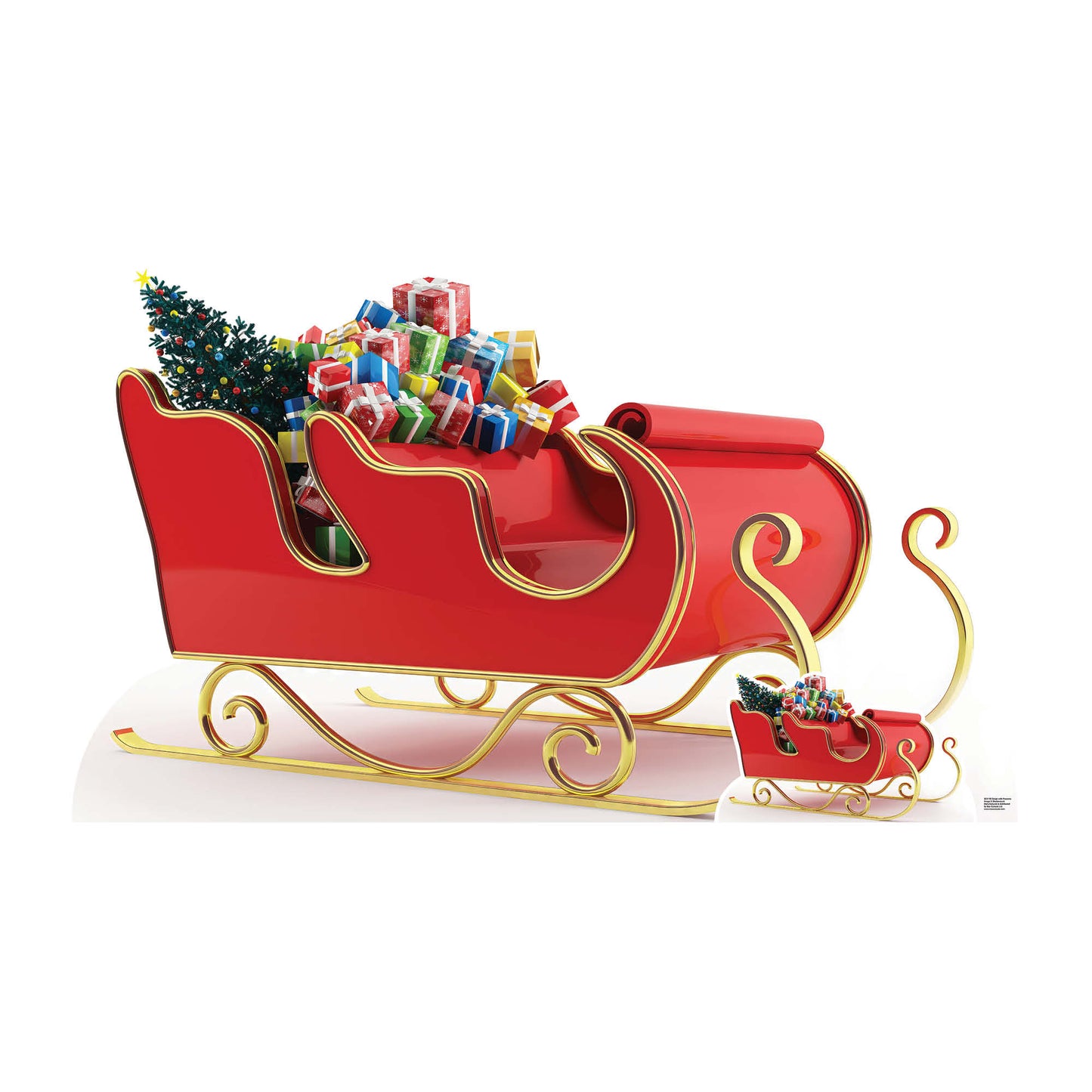 SC4198 Christmas Santa Sleigh with Presents Cardboard Cut Out Height 93cm - Star Cutouts