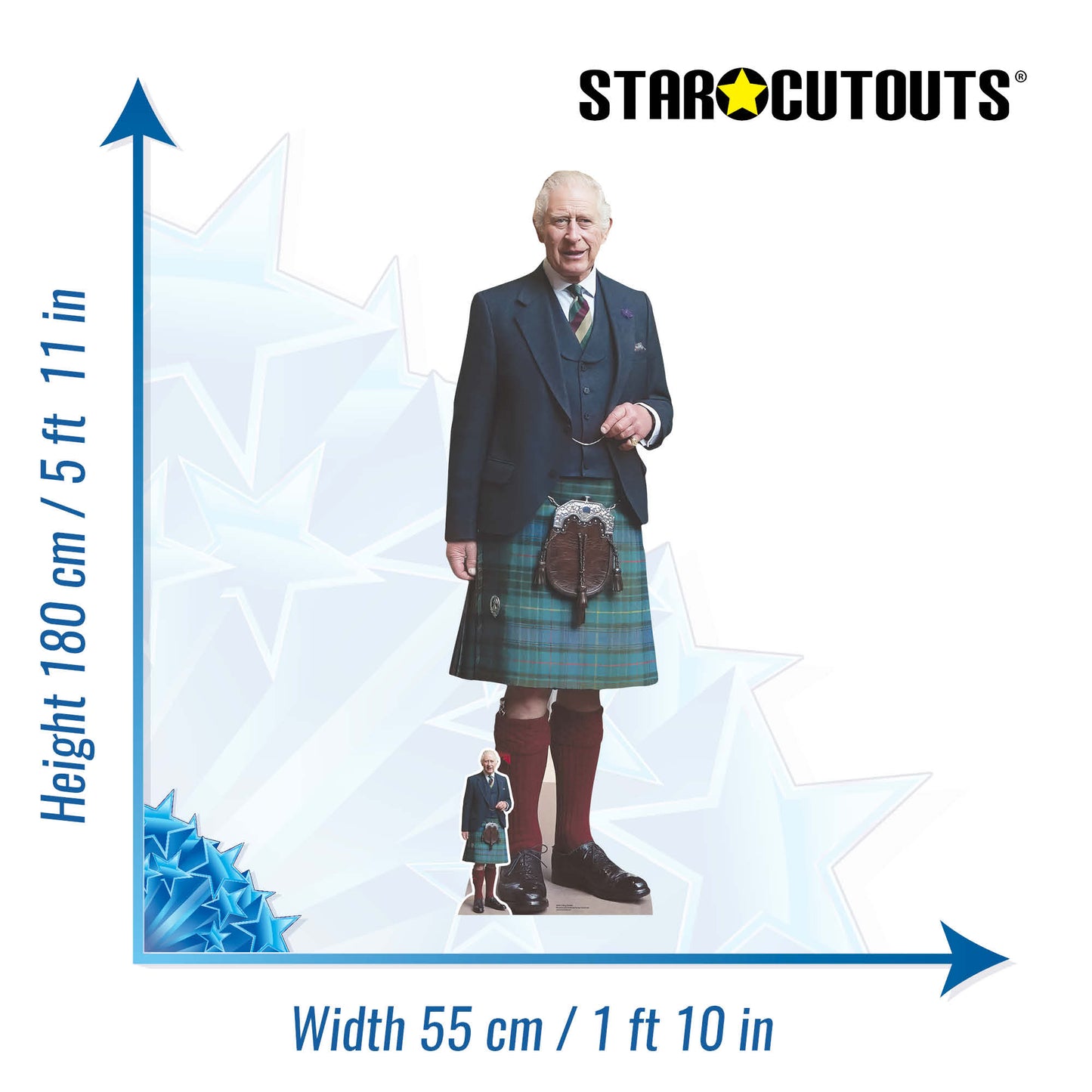 SC4212 King Charles Kilt Cardboard Cut Out Height 180cm