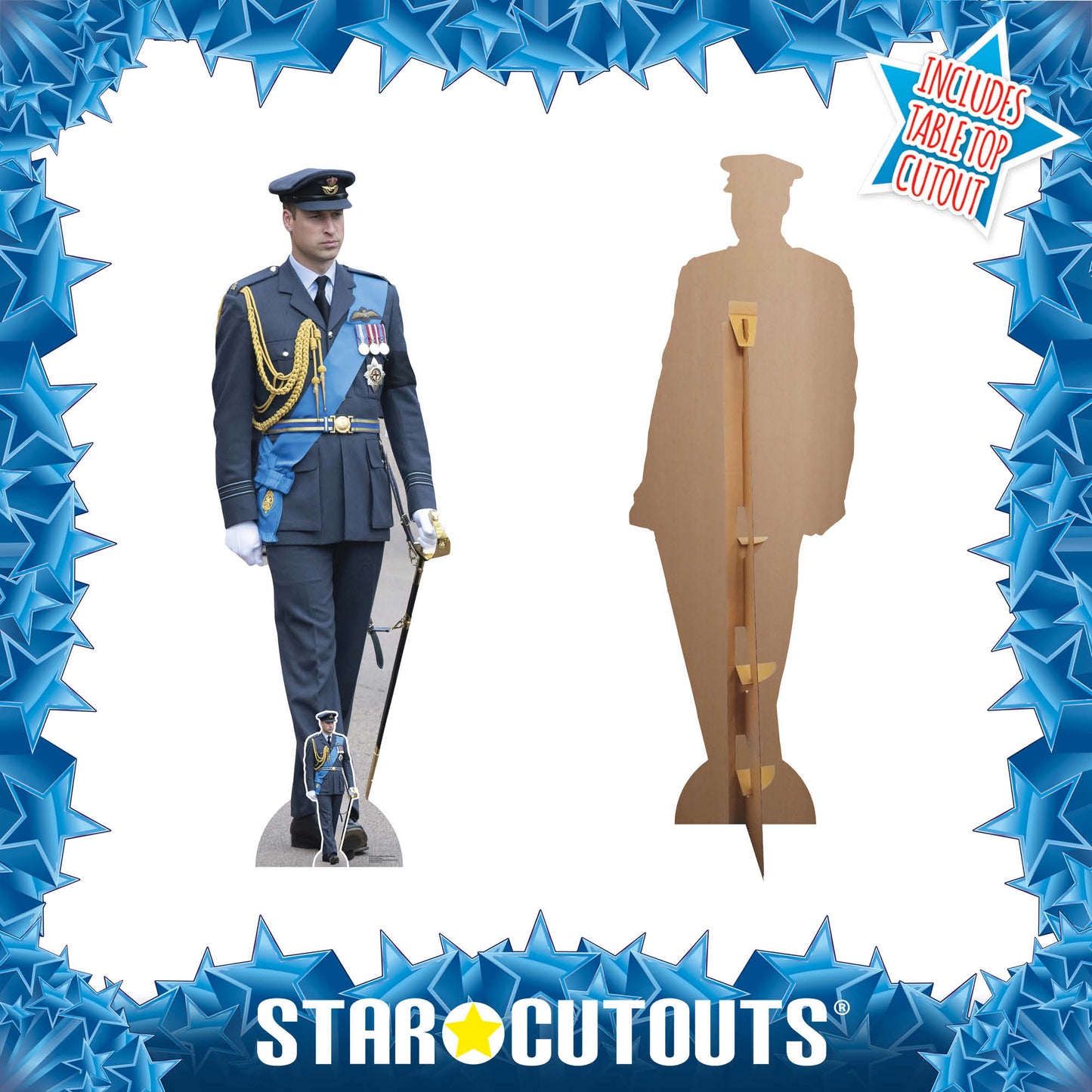 SC4213 Prince William RAF Uniform Cardboard Cut Out Height 192cm